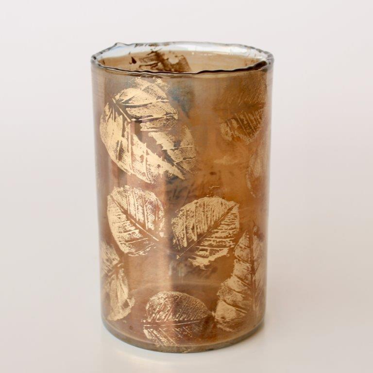 Gold Leaf Glass Vase